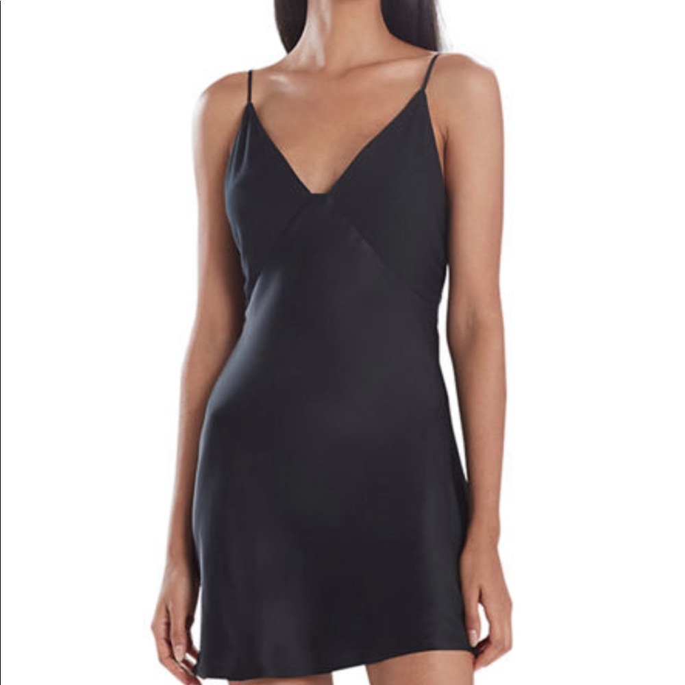 Victoria’s Secret Essential Chemise Satin Slip Dress Black Small